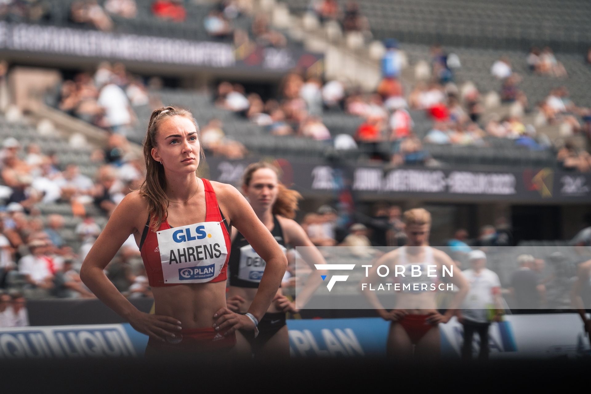 Lea Ahrens (VfL Eintracht Hannover) waehrend der deutschen Leichtathletik-Meisterschaften im Olympiastadion am 25.06.2022 in Berlin